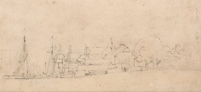 Bristol Sketch of Boats and Buildings by Thomas Girtin